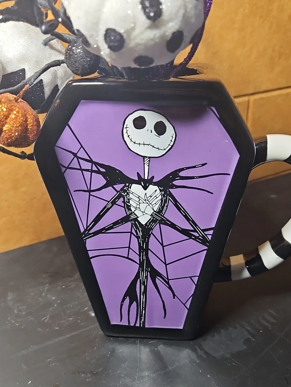 Nightmare, before christmas Jack Skellington mug with decorations